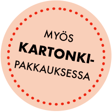 Myös kartonkipakkauksessa