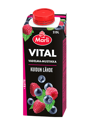 Marli Vital Vadelma-mustikka + kuitu 2 dl