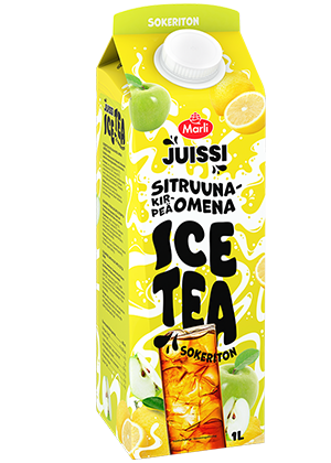 Marli Juissi Ice Tea Sokeriton Sitruuna-kirpeä omena jääteejuoma 1 L