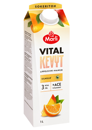 Marli Vital Kevyt Sokeriton Appelsiini-mango mehujuoma 1 L