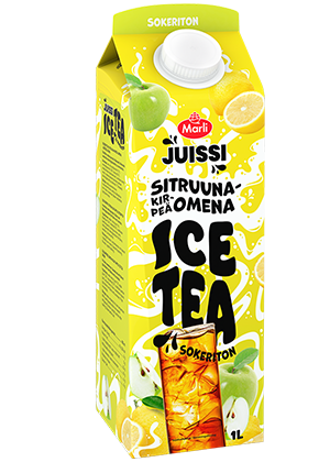 Marli Juissi Ice Tea Sokeriton Sitruuna-kirpeä omena jääteejuoma 1 L