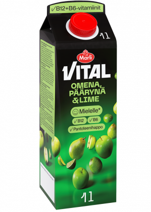 Marli Vital Omena-päärynä-lime mehujuoma +B-vitamiineja 1 L