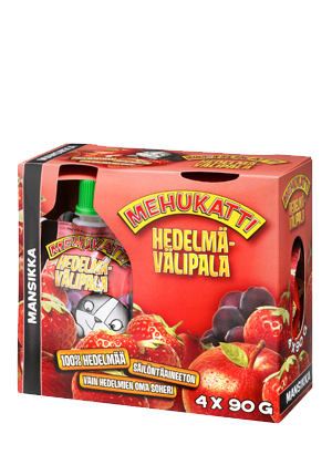 Mehukatti Hedelmävälipala Mansikka 4-pack