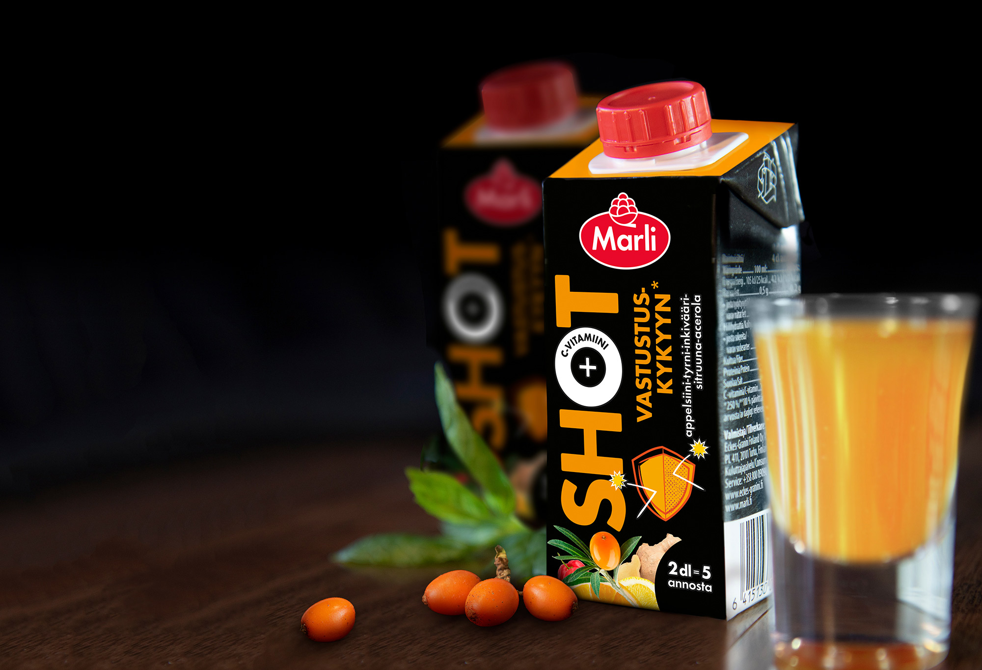 Marli Shot Appelsiini-mustikka-ruusunmarja