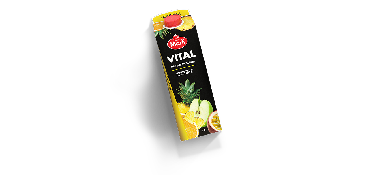 Marli Vital Vadelma-mustikkajuoma + kuitua 2 dl